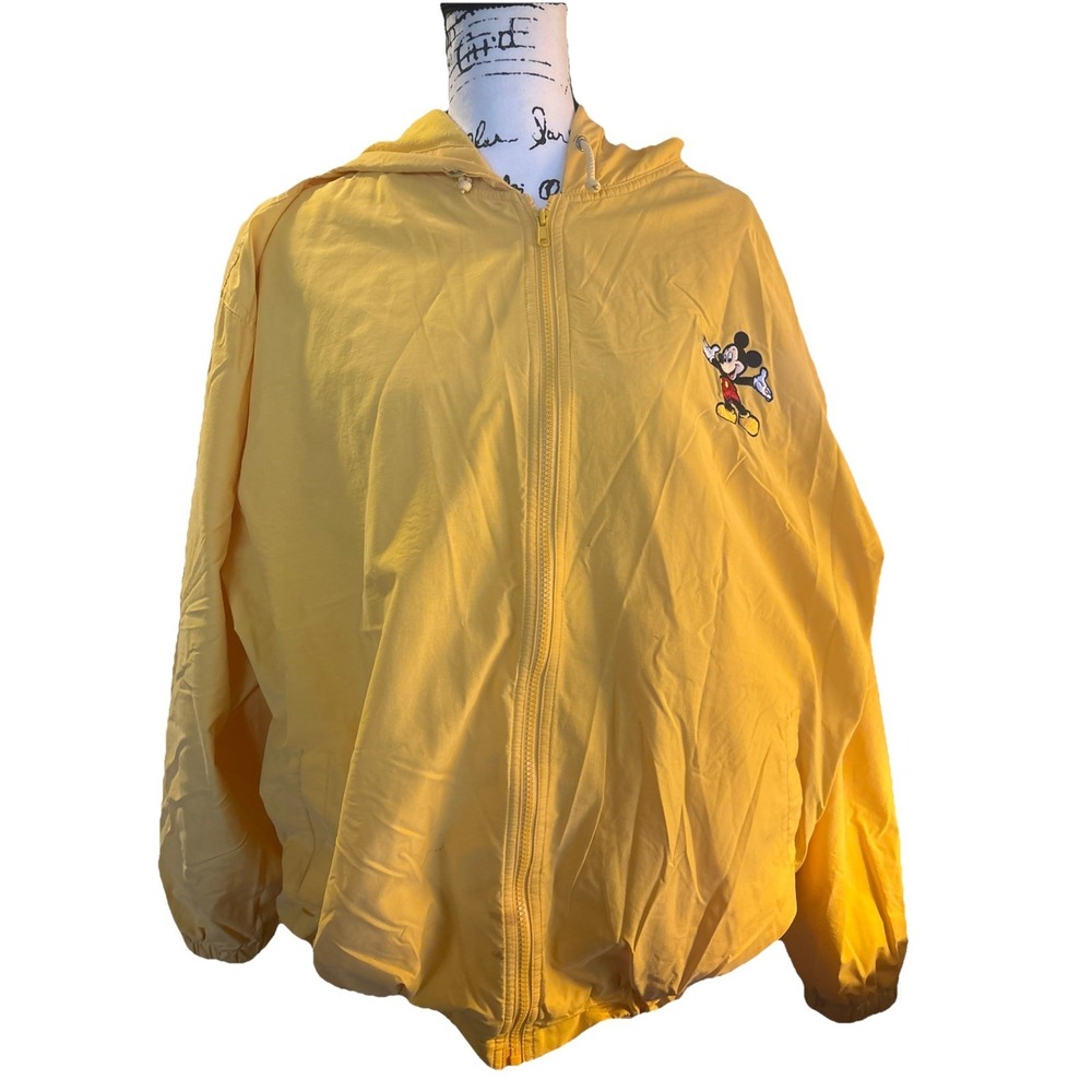 Walt Disney World Yellow Zip Up Coat Jacket Mickey Mouse Unisex‎ 2xl